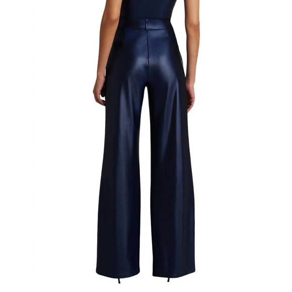 NEW COMMANDO matte metallic wide leg trouser in sapphire - Picture 2 of 2